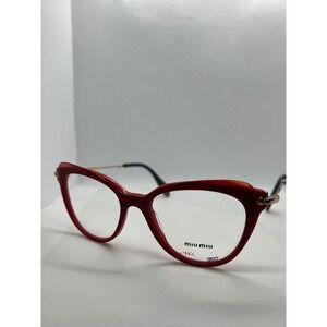 Miu Miu VMU 01Q Cat Eye Eyeglasses Red Gold Frames Designer Glasses‎ Italy